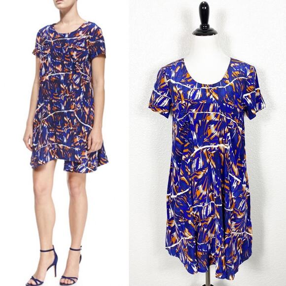 Kenzo Womens 100% Silk Torn Flowers Print Dress Size X-Small - Picture 1 of 13